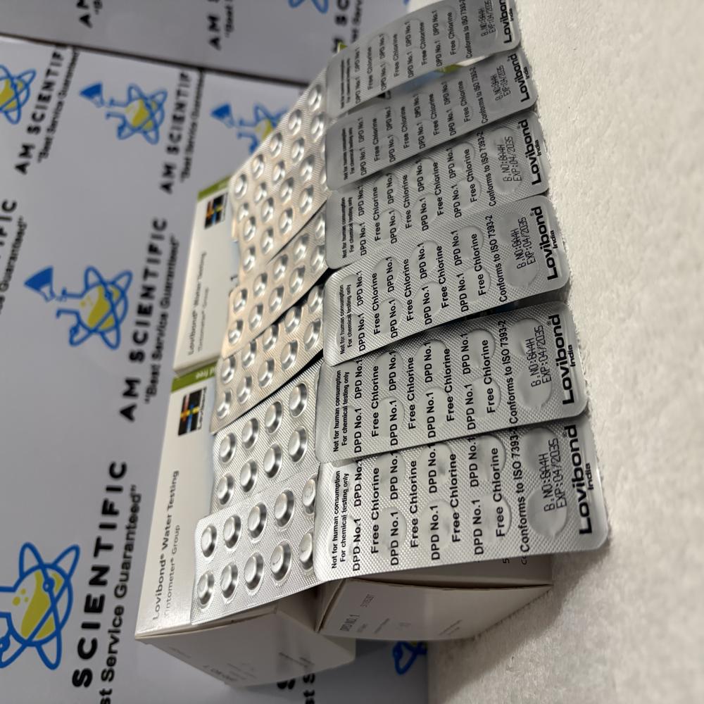 Lovi Bond Dpd Tablets No 1 - Encapsulated White Tablets, Analytical Reagent Grade, Boric Acid Free | Chlorine Measurement, Dust-free, 500 Tablets/box