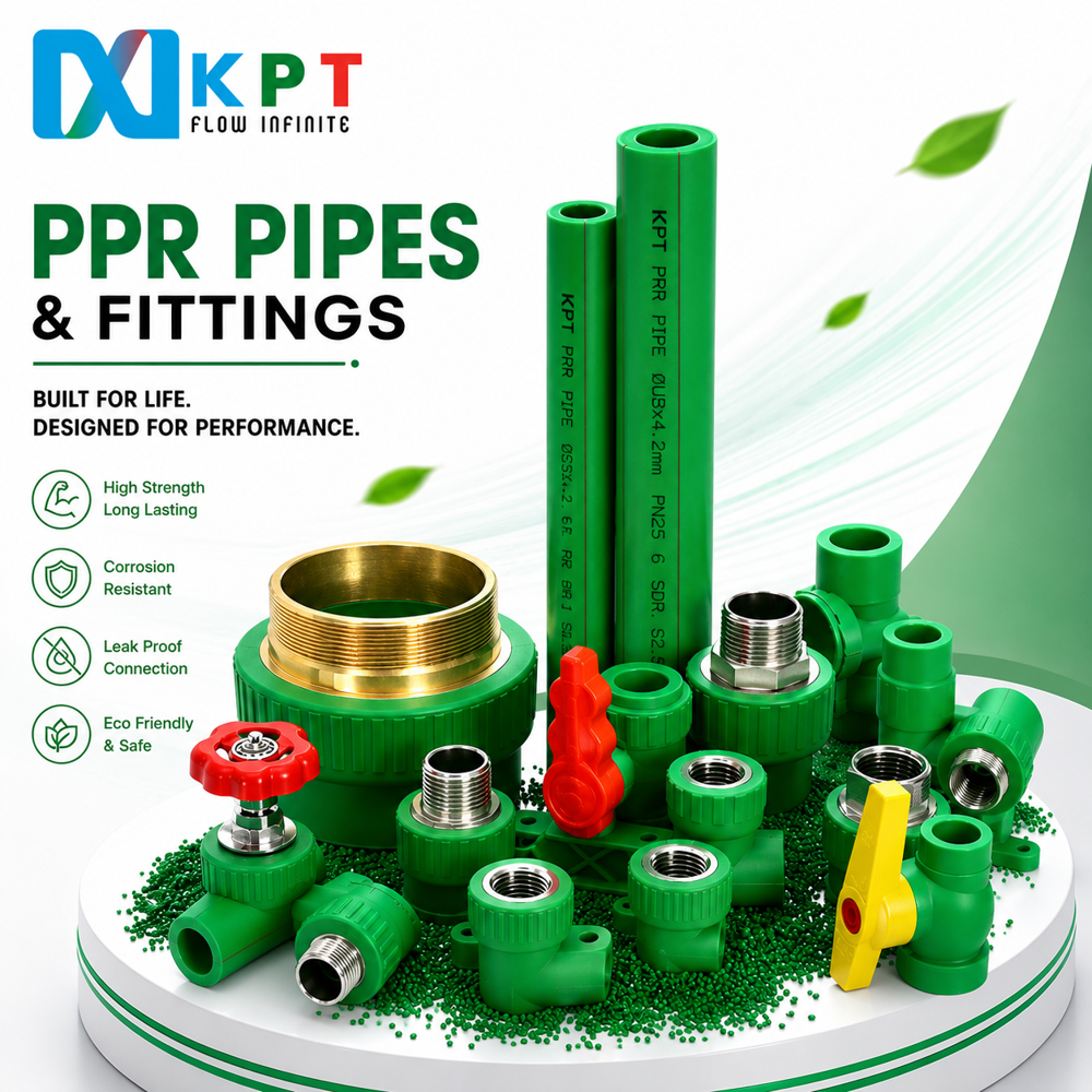 Ppr Pipes And Fittings - Ppr-c Material, 20-160mm Diameter, Green, Heat Fusion Sealed, Iso 15874 Certified, High Impact Strength
