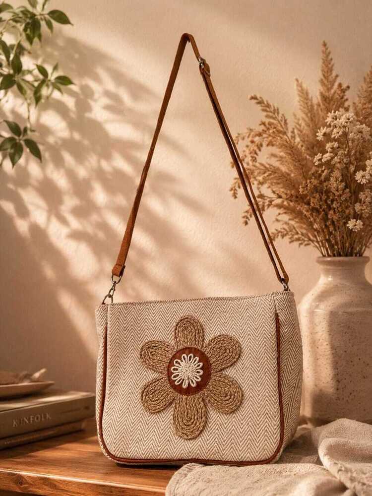 Woven Textured Tote Bag
