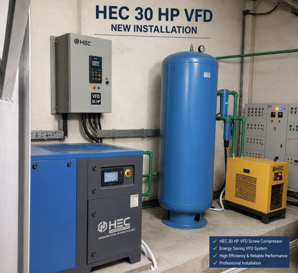 30HP HEC VFD Screw Air Compressor