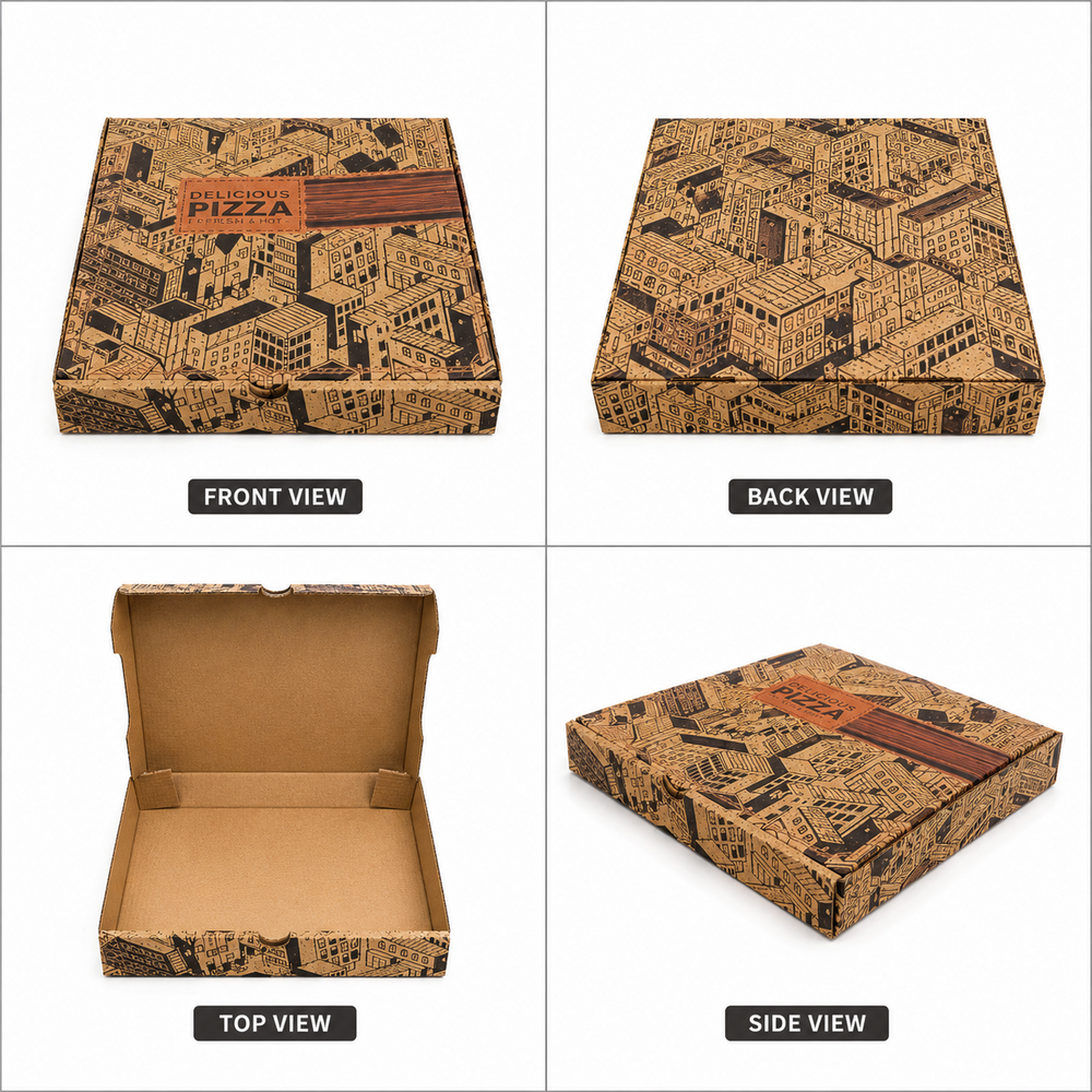 Printed Duplex Corrugated Pizza Box