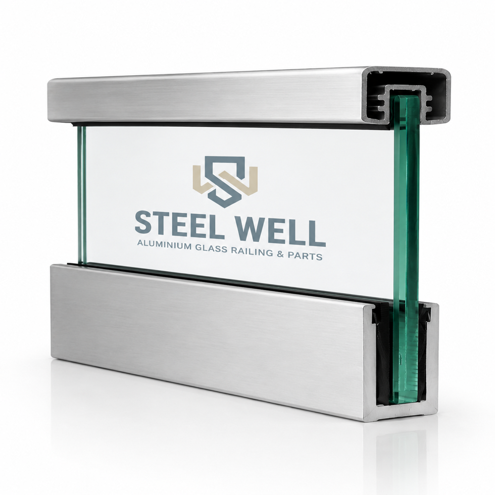 Aluminium Railing 58x32mm Channel - 6063-t5 Alloy, Silver, Anodized | Rust-proof, Fire Resistant, Frameless Glass U Channel