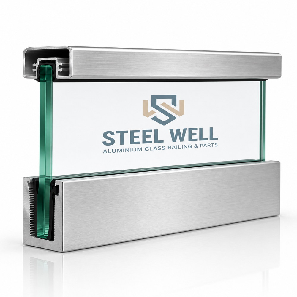 Aluminium Railing 58x32mm Channel - 6063-t5 Alloy, Silver, Anodized | Rust-proof, Fire Resistant, Frameless Glass U Channel