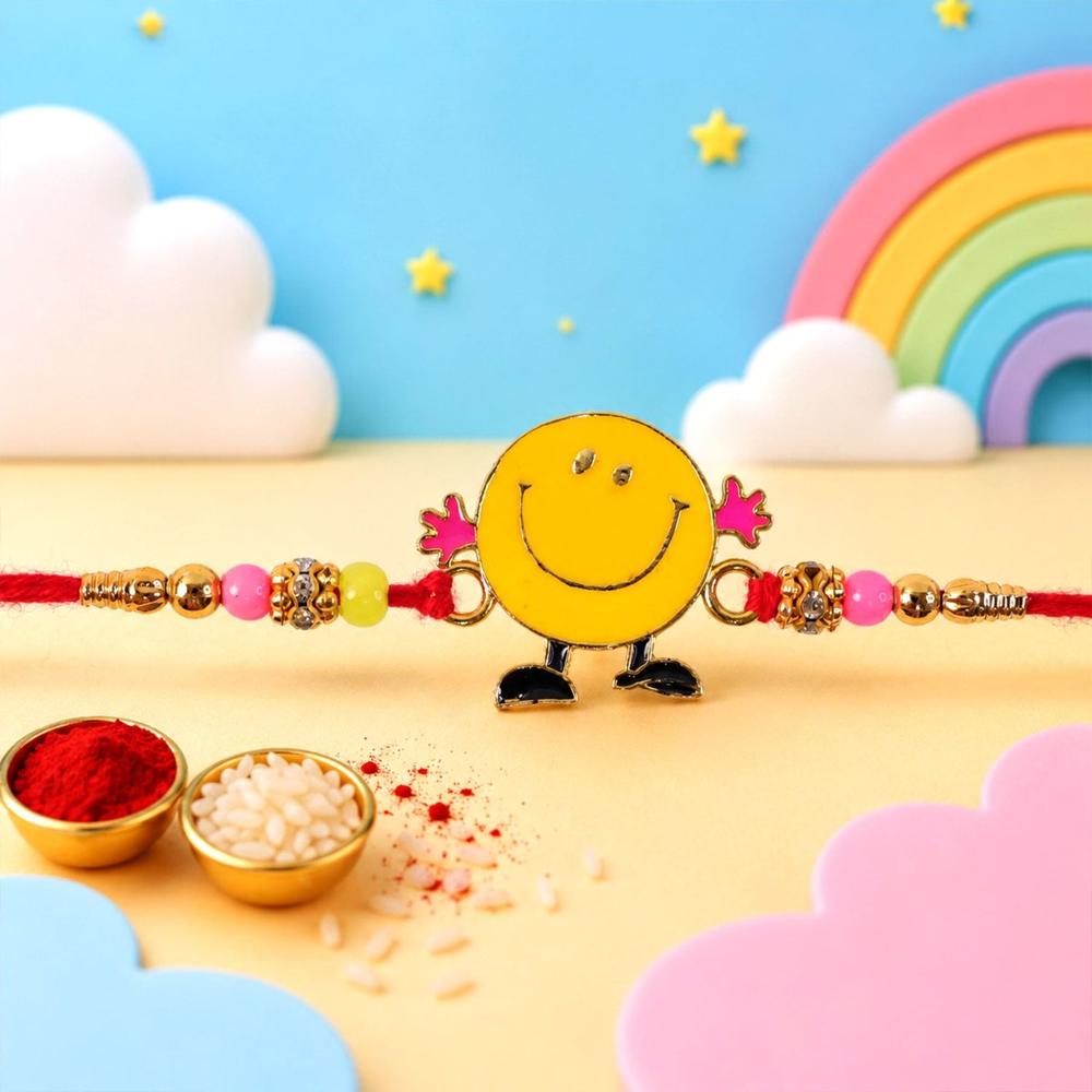 Smiley Kids Rakhi - Colourful Beads & Playful Design for Raksha Bandhan