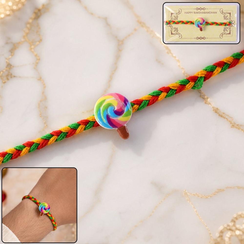 Rakhi - Stylish And Lightweight Braided Thread With Candy Charm - Application: Multipurpose Use