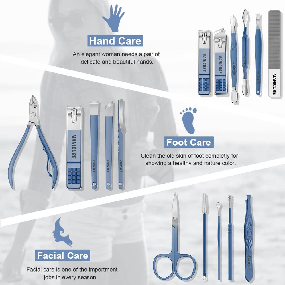 16 in 1 Stainless Steel Manicure and Pedicure Tools