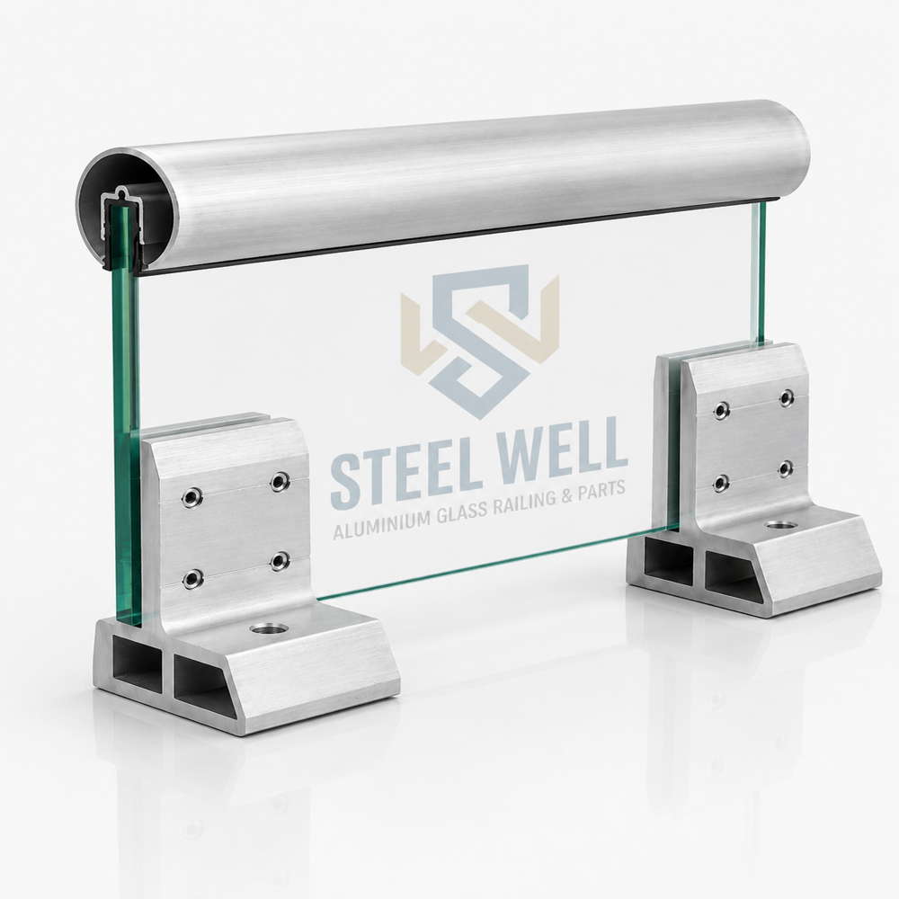 Aluminium Railing L Bracket - Stainless Steel Ss304/316, 80x40x65mm, Silver | Mirror Finish, Rust-proof, Supports 8-12mm Glass, 60kg Capacity