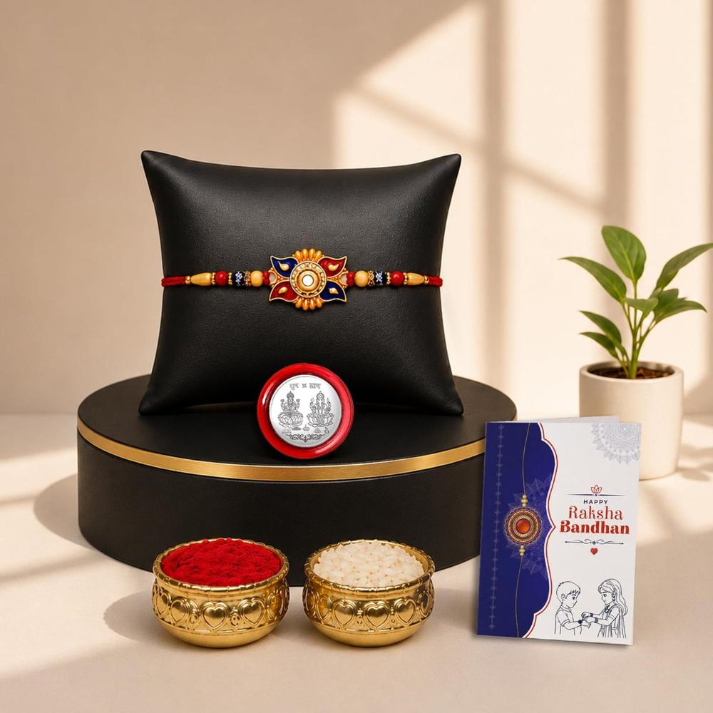 Multicolor Bracelet Rakhi - Raksha Bandhan Gift Combo With Coin & Tilak (Pack Of 4) - Application: Multipurpose Use