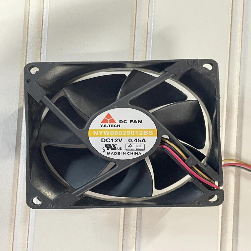 Y.S. TECH NYW08025012BS 12V DC 0.45A 8025mm Ball Bearing Industrial Axial Cooling Fan