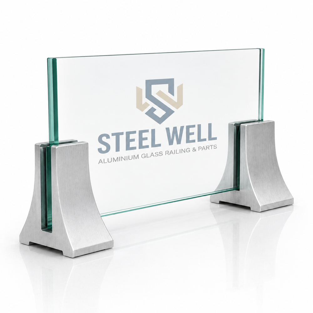 Aluminium Railing Tower Bracket - Metallic Silver Aluminum, Rectangular, Corrosion Resistant, Easy Installation, High Structural Stability