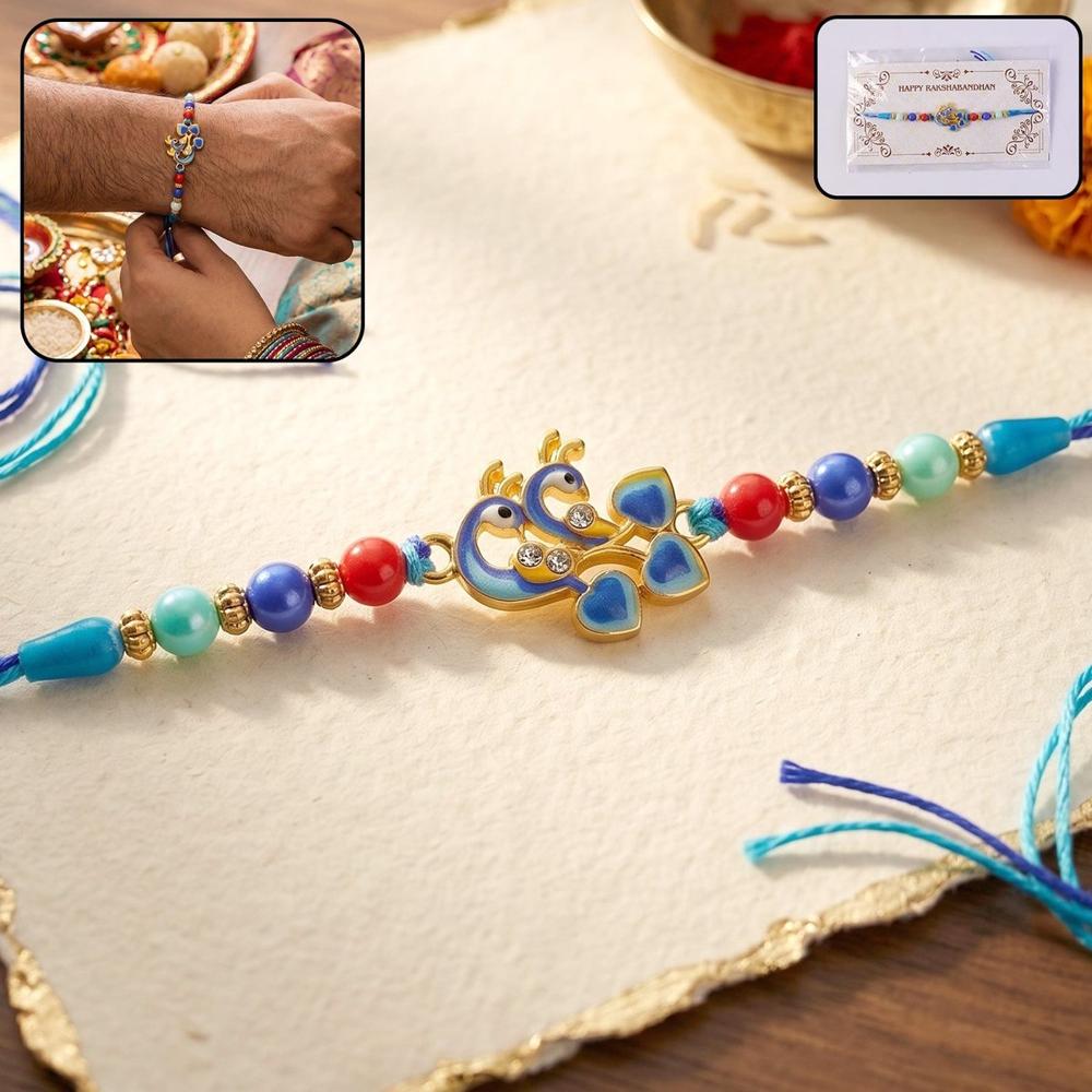 Rakhi - Elegant Twin Peacock Designer Festival Ornament - Application: Multipurpose Use