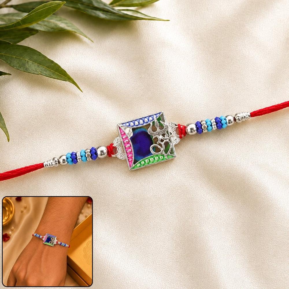Multicolor Stone Studded Rakhi - Festive Design for Raksha Bandhan