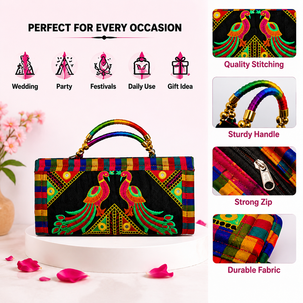 Ethnic Peacock Artwork Hand Purse  126