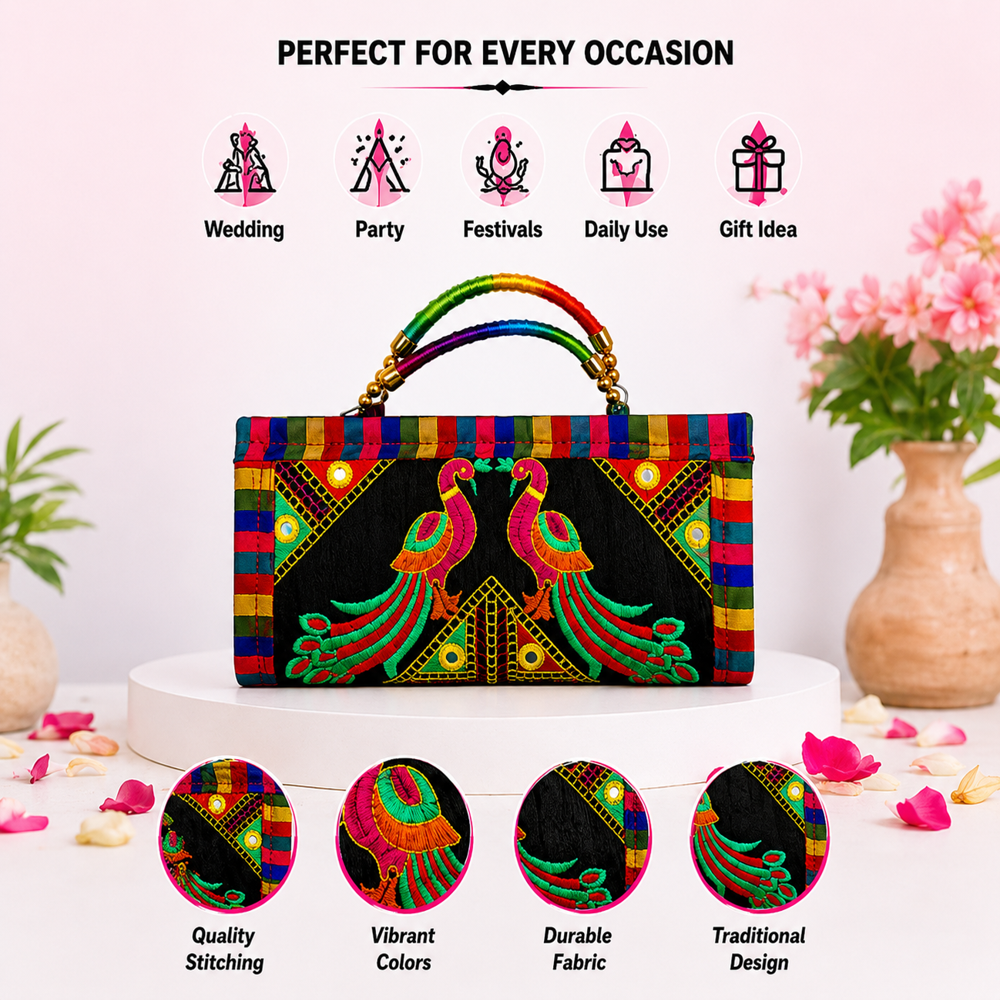 Premium Designer Kutchi Work Clutch  127