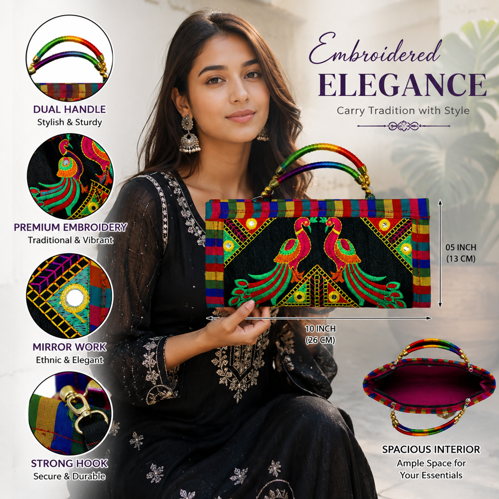 Premium Designer Kutchi Work Clutch  127