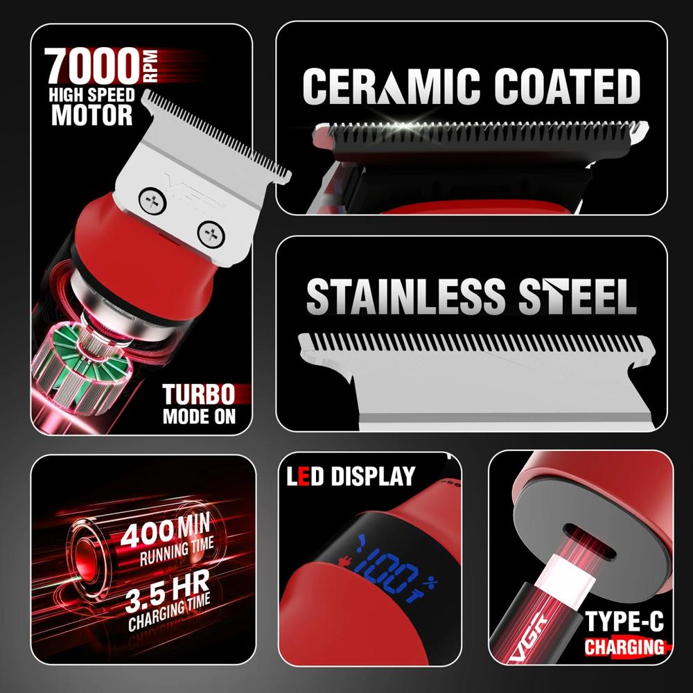 VGR Rosso Rechargeable Trimmer