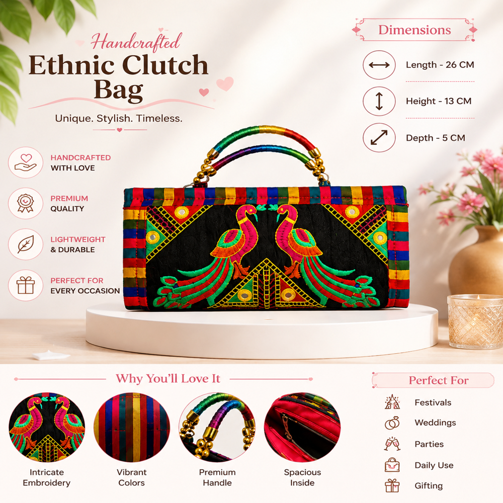 Ethnic Multicolor Handcrafted Clutch  136