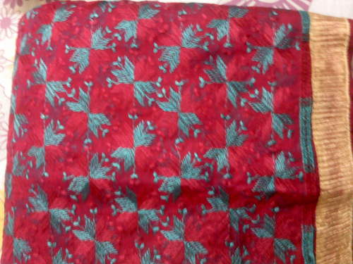 साड़ी-डबल शेड फूलकारी