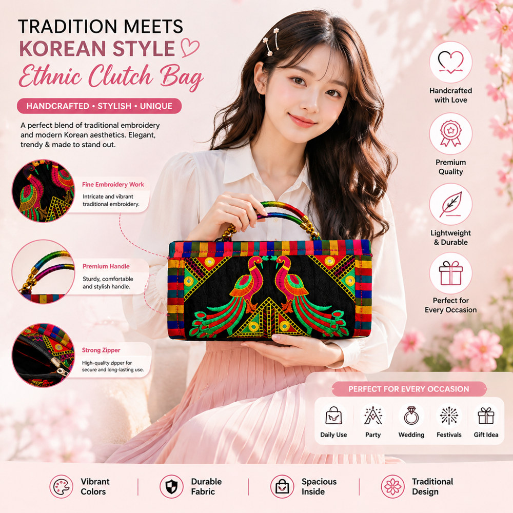 Ethnic Wedding Collection Clutch Bag 141 - Color: Black