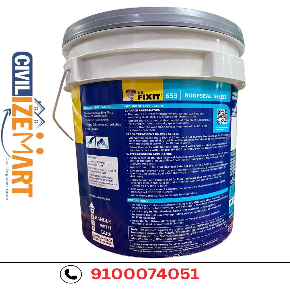 DR FIXIT ROOFSEAL SELECT WHITE(20L) WATERPROOF COATING