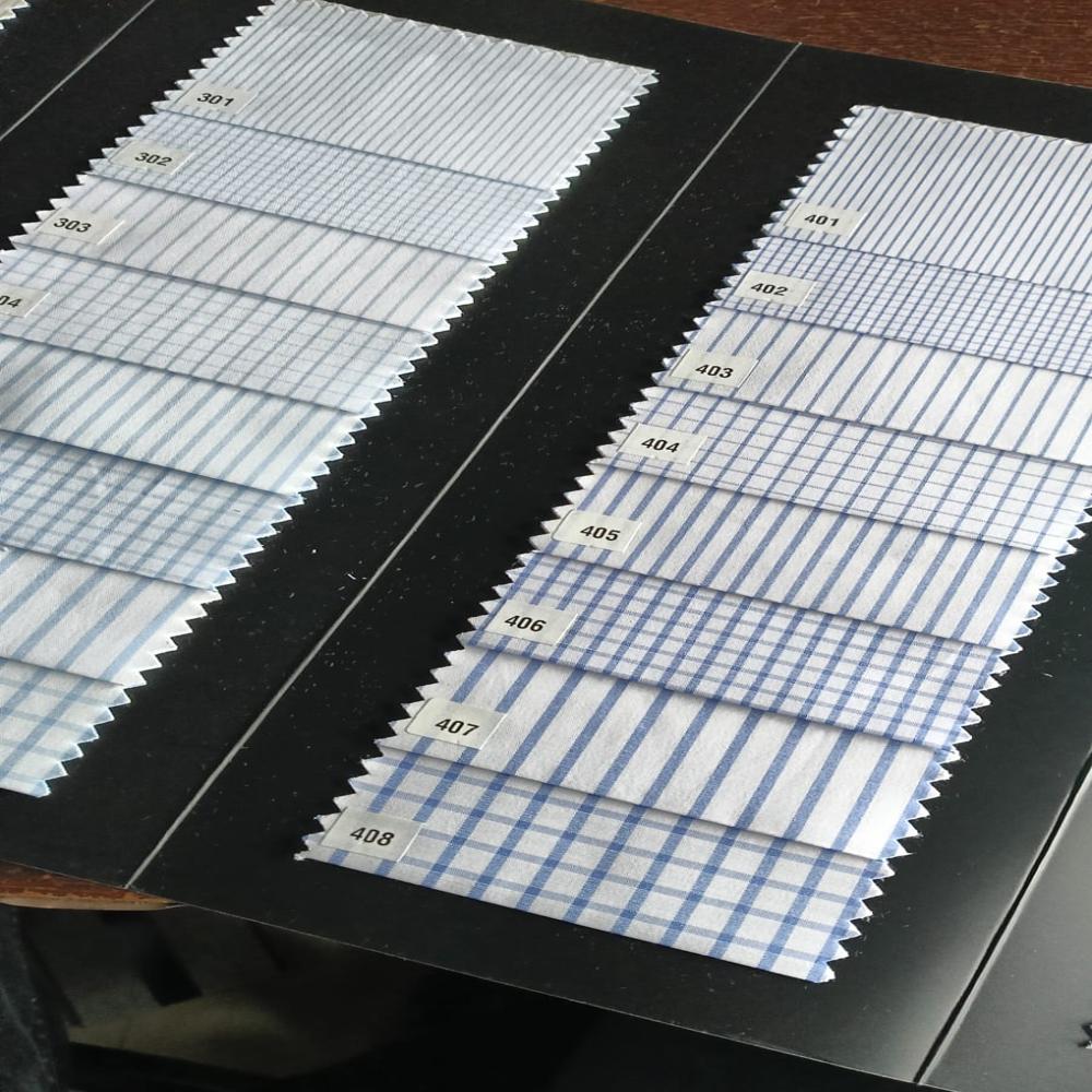 CORPORATE POLYCOTTON CHECKS & STRIPES FABRIC 58