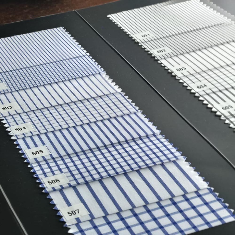 CORPORATE POLYCOTTON CHECKS & STRIPES FABRIC 58