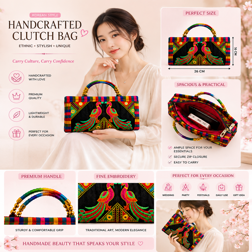 KRISHNA HANDLOOM Wedding Special Embroidered Clutch  145