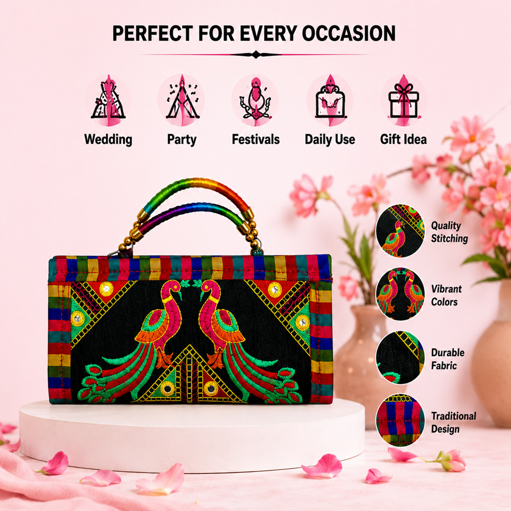 Handmade Peacock Design Ladies Wallet Clutch  146