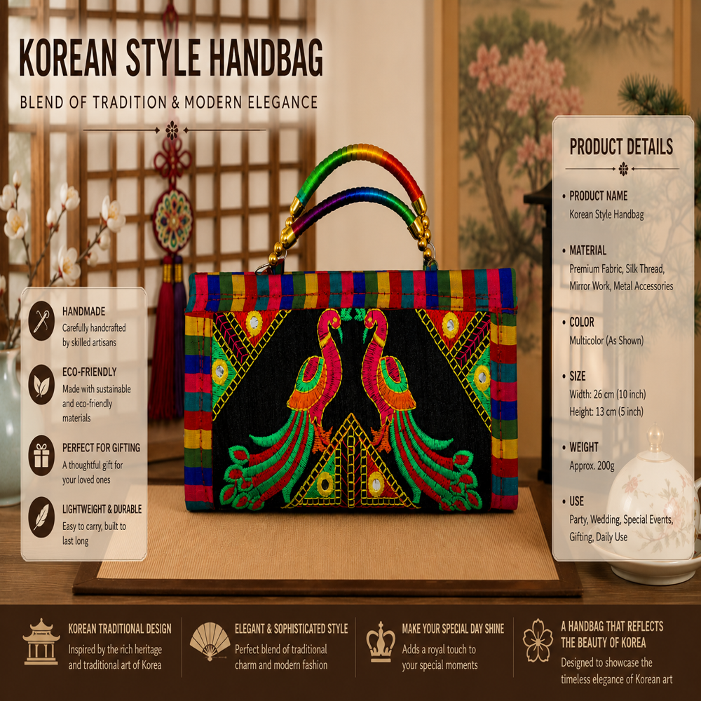 Traditional Gujarati Fashion Handbag 148 - Color: Black