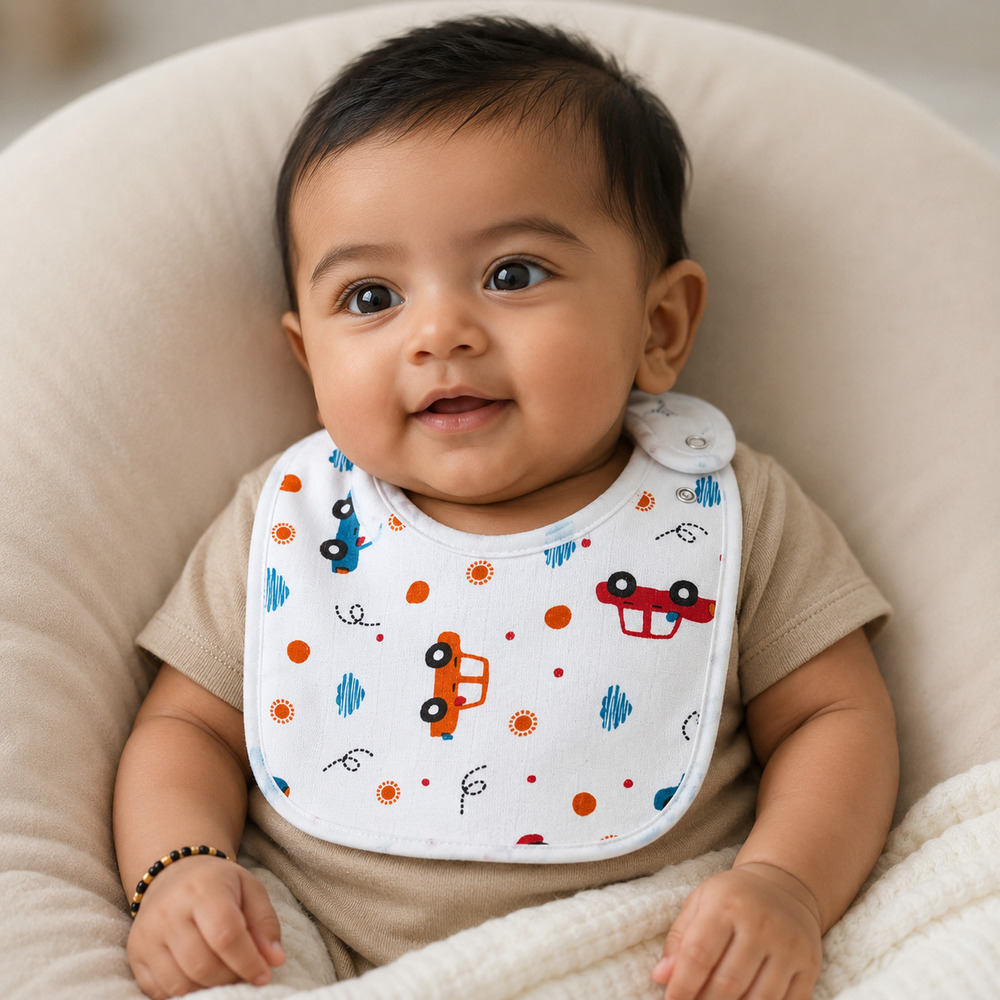 Car Design Muslin Baby Bib