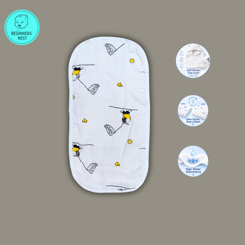 Playful Kid Muslin Burp Cloth