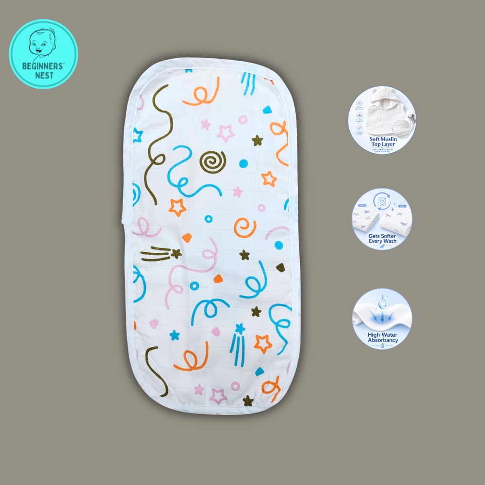 Scribbles Muslin Burp Cloth