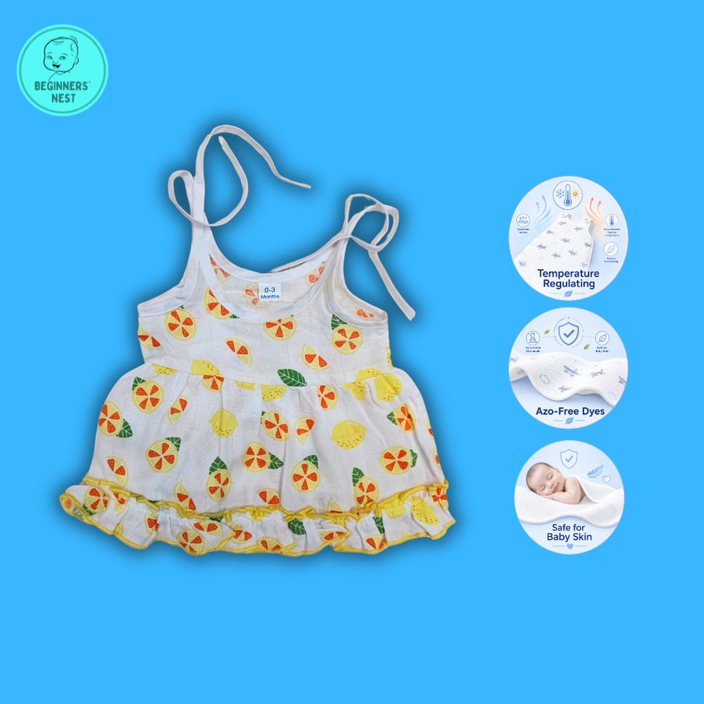 Yellow Lemon Muslin Frock