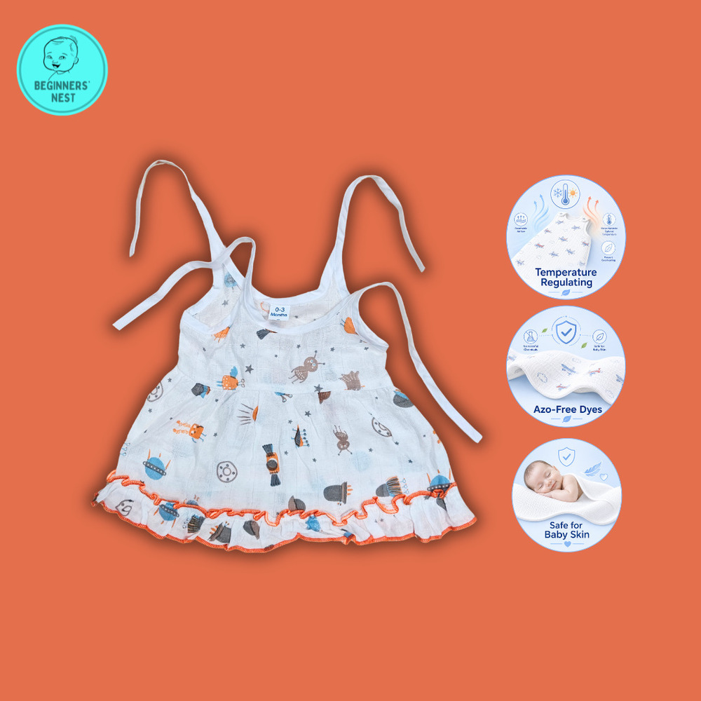 Alien Spaceship Muslin Frock