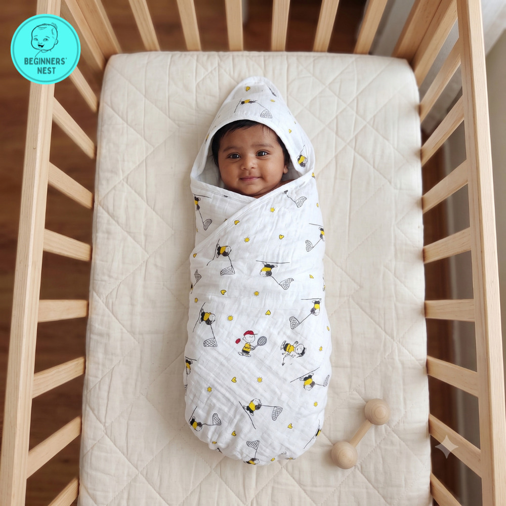Happy kid Muslin Hooded Towel