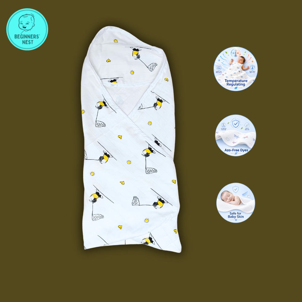 Happy kid Muslin Hooded Towel