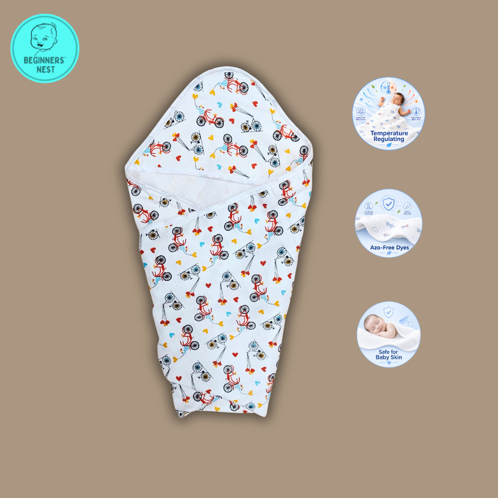 Bicycle Muslin Hooded Towel