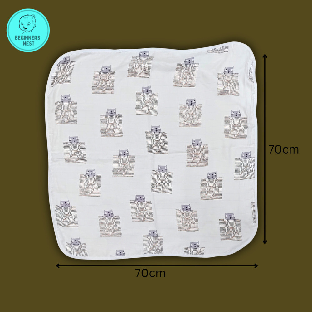 Awesome Owl Muslin Hooded Towel