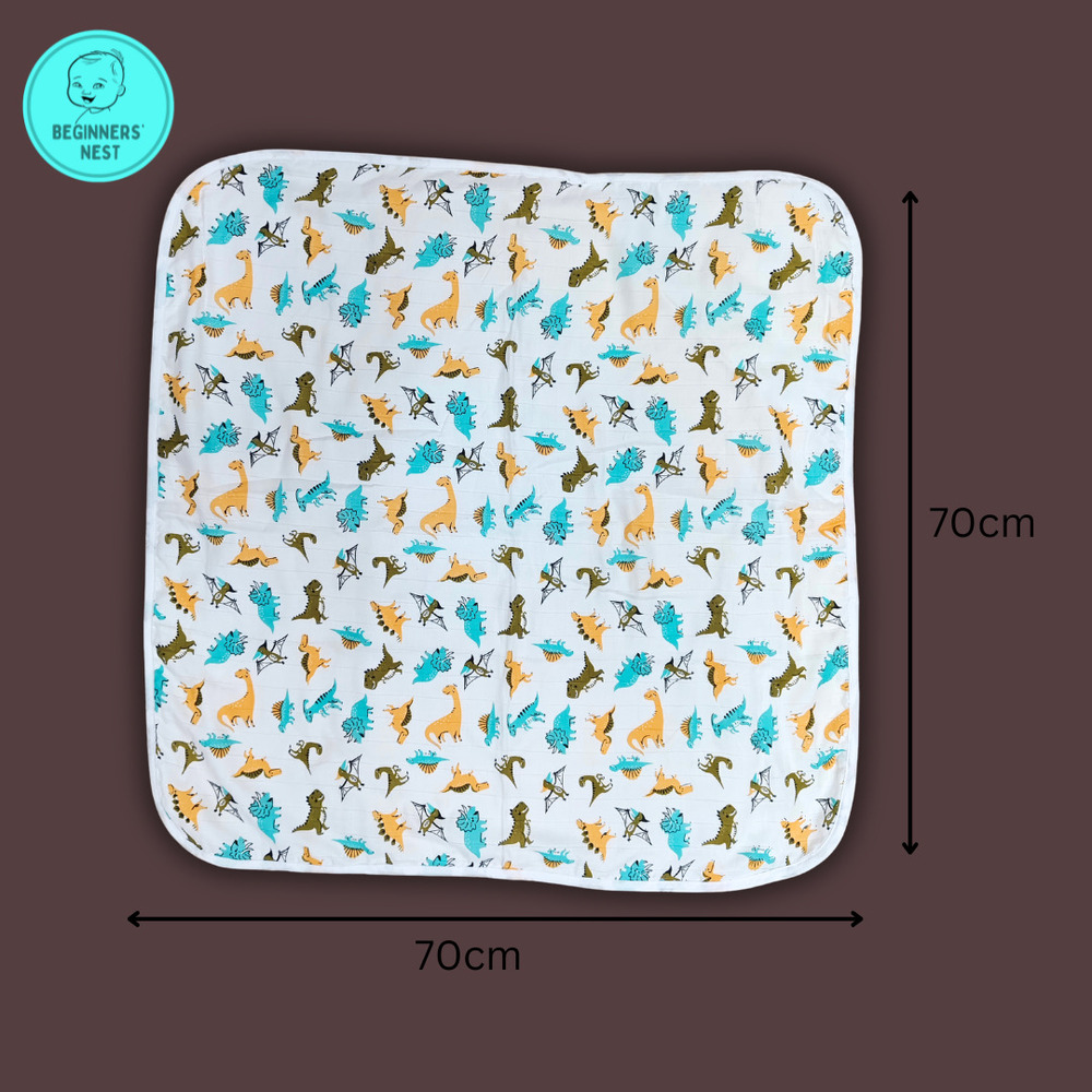 Dino Muslin Hooded Towel