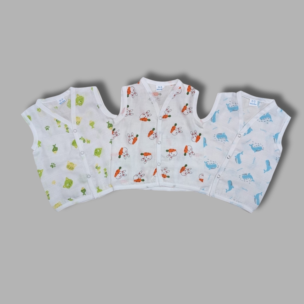 Carrot Bunny And Blue Whale Muslin Babywear Jabla Combo Set Of 3
