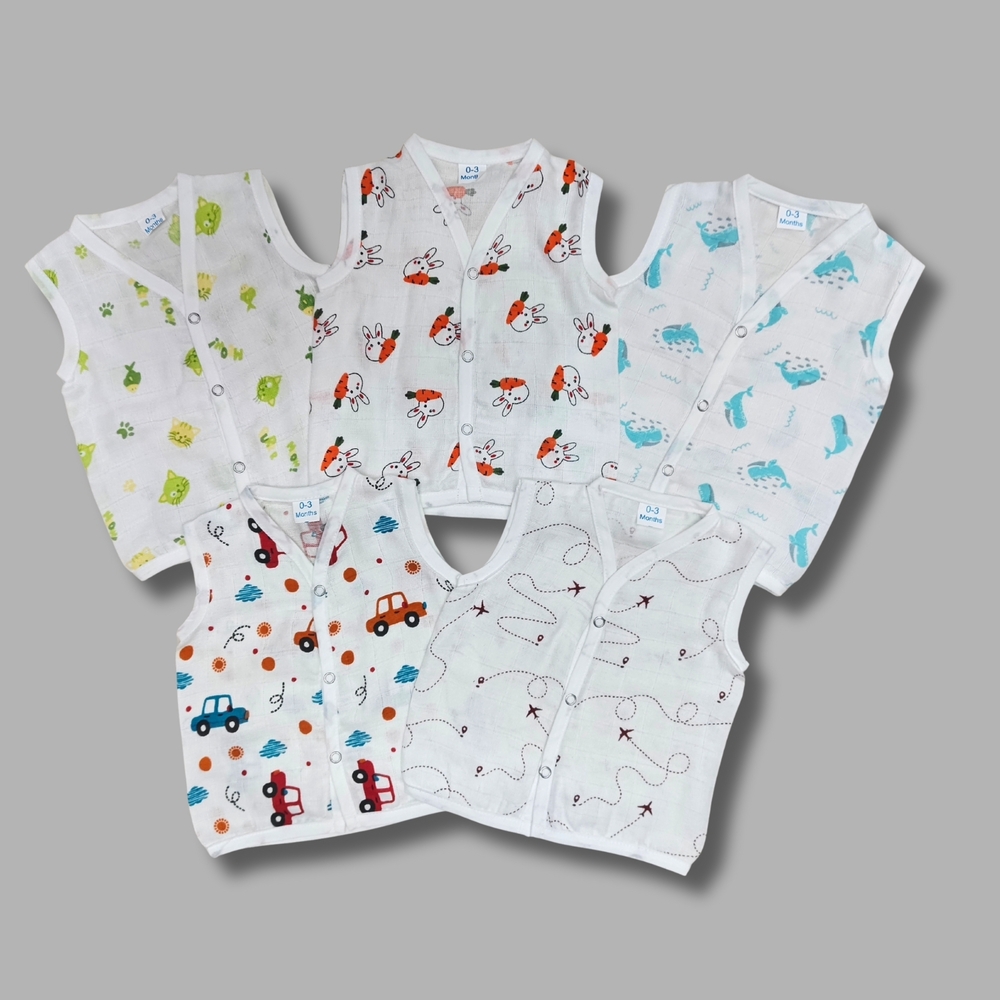 Carrot Bunny And Blue Whale Muslin Babywear Jabla Combo Set Of 5