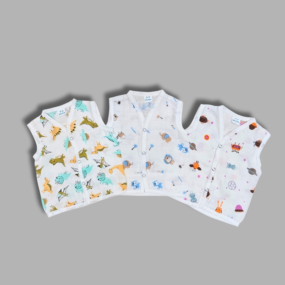 Dino And Alien Buddies Muslin Babywear Jabla Combo Set Of 3