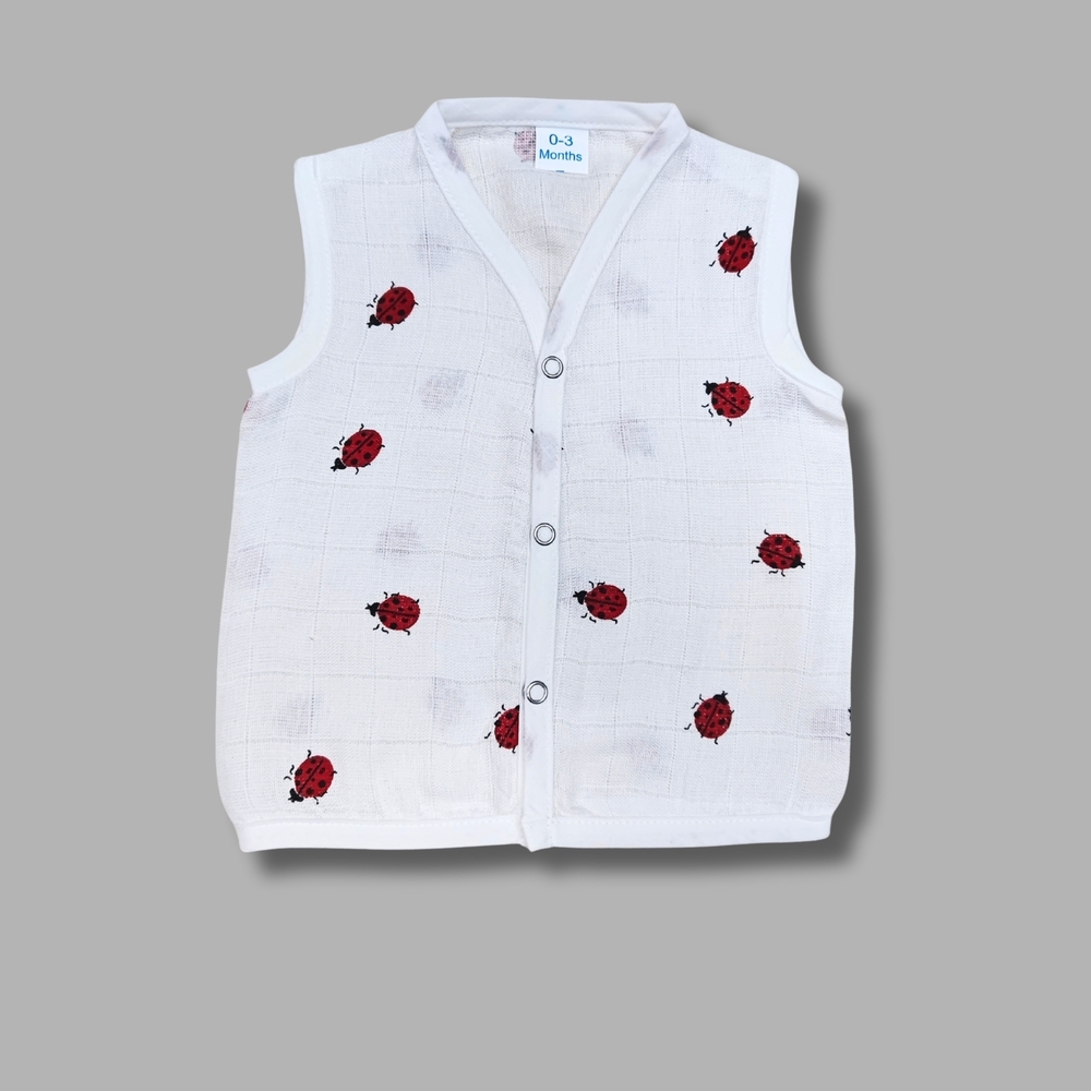 Red Ladybug Muslin Babywear Jabla