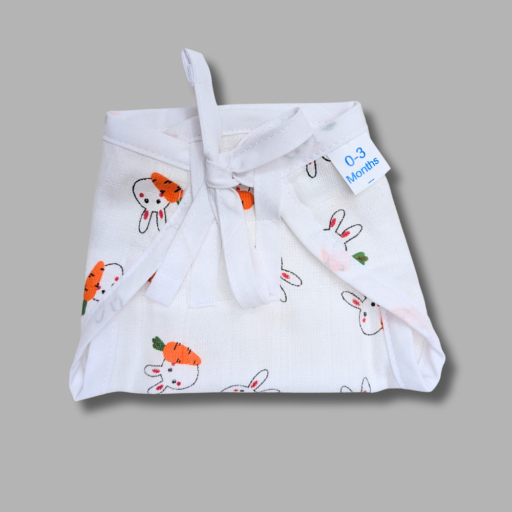 Carrot Bunny Muslin Babywear Nappy