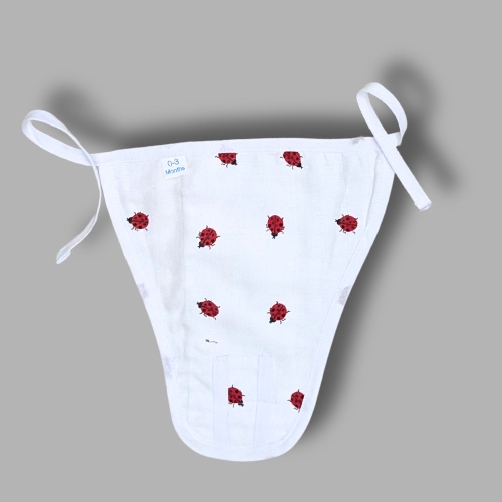 Red Ladybug Muslin Babywear Nappy