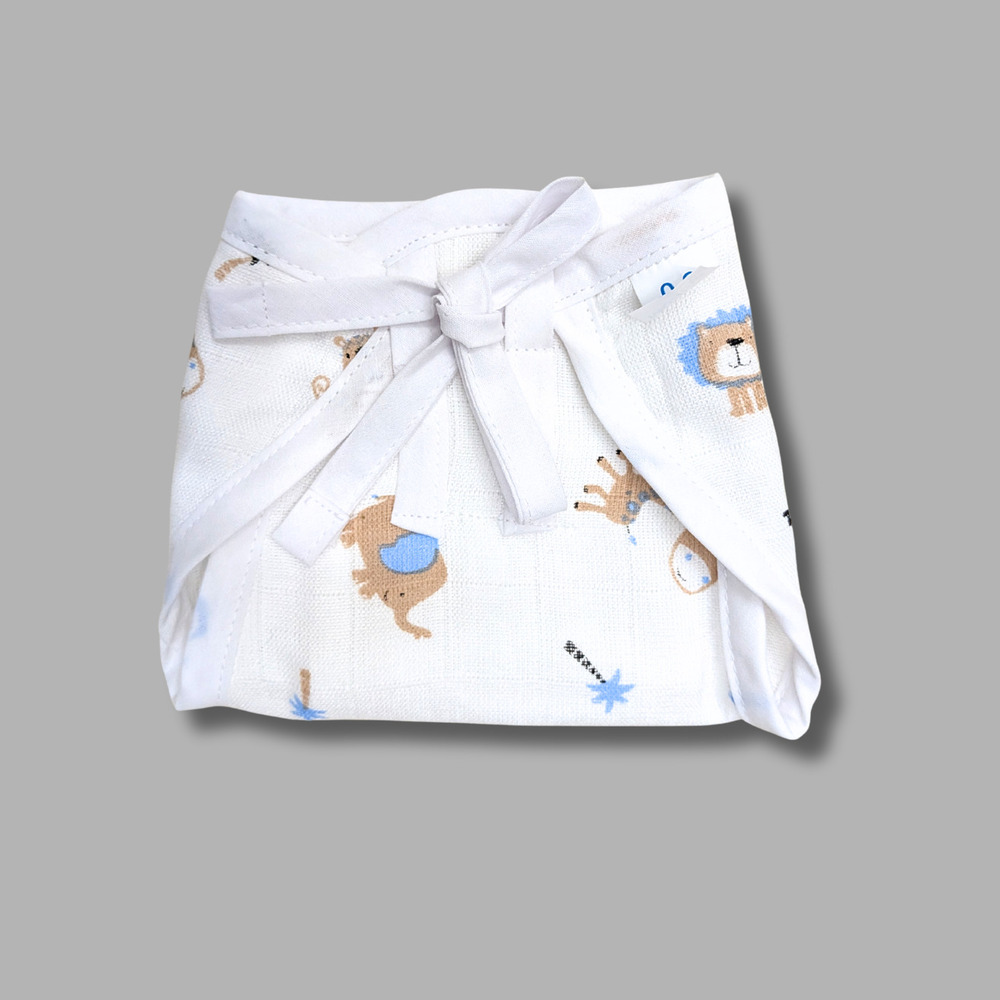 Giraffe And Elephant Muslin Babywear Nappy