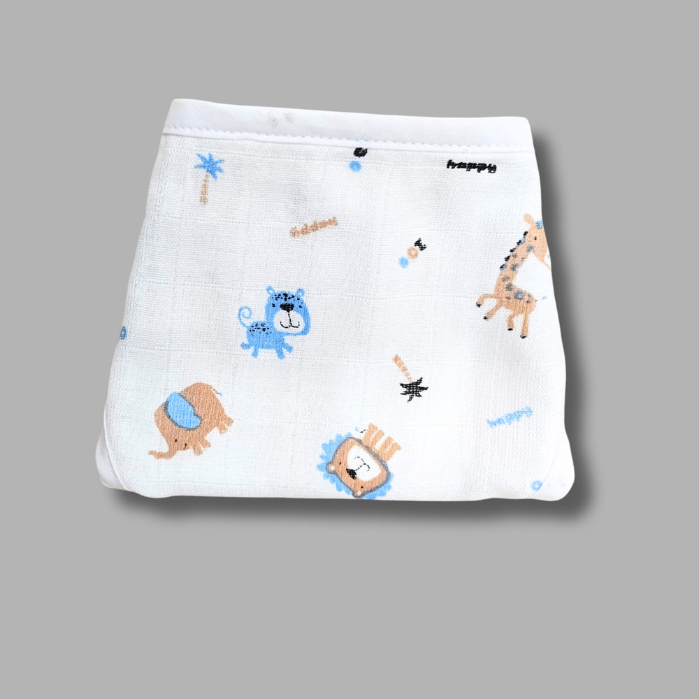 Giraffe And Elephant Muslin Babywear Nappy
