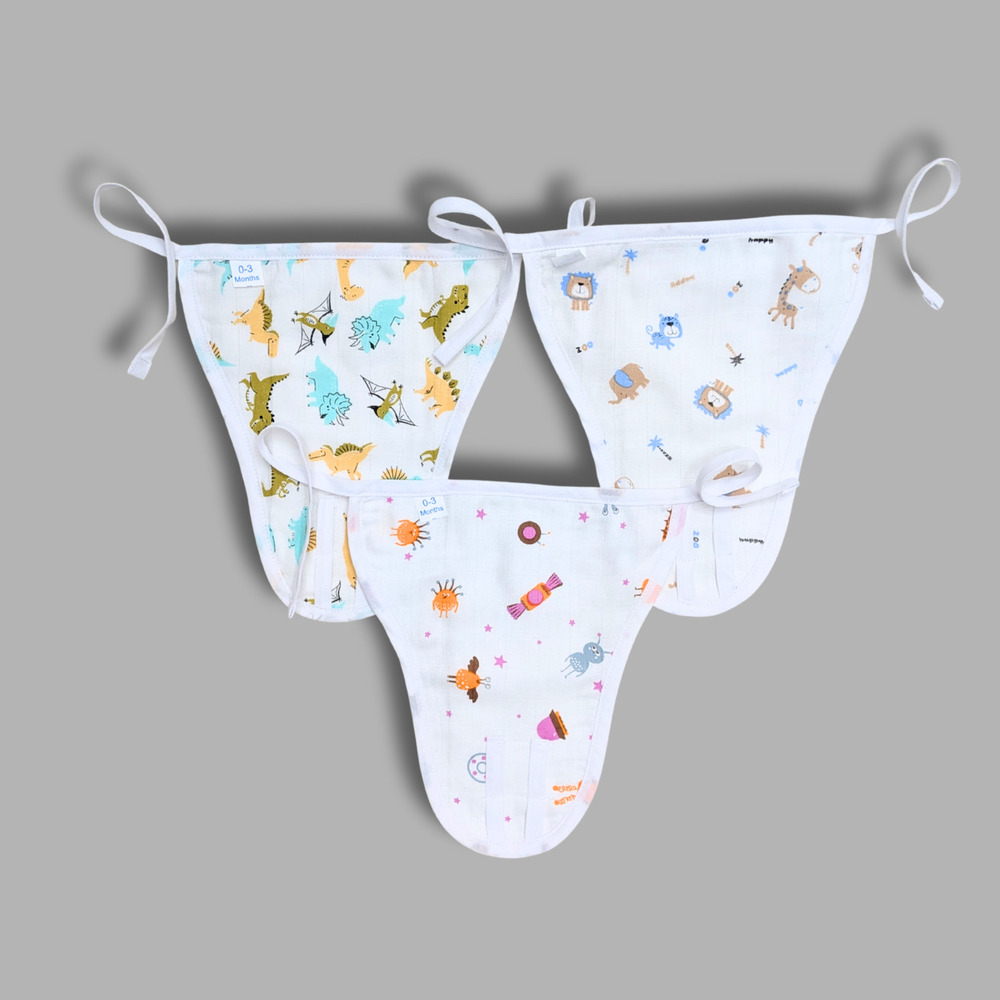 Dino And Alien Buddies Muslin Babywear Nappy Combo Set Of 3