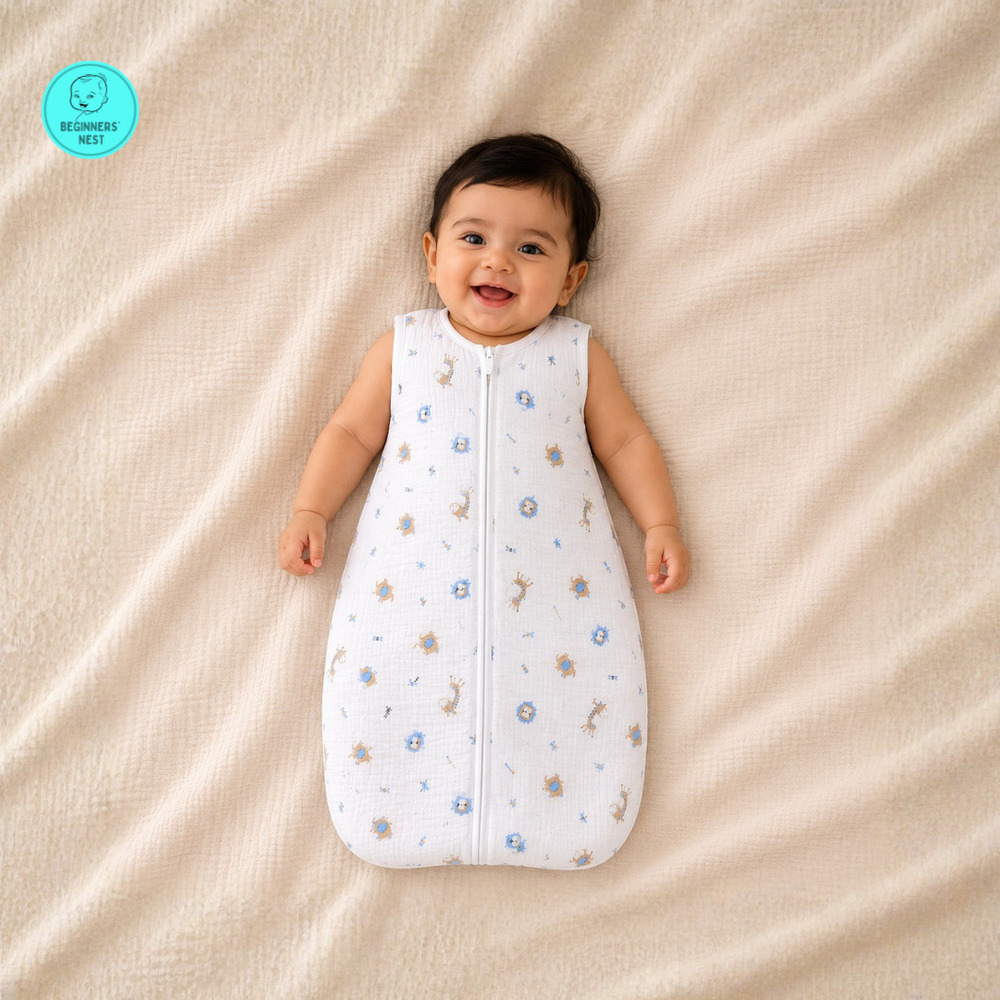 Playful Animals Muslin Sleeping Bag