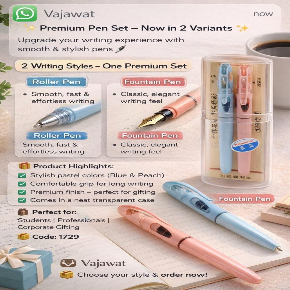 Fountain ink pen set of 2